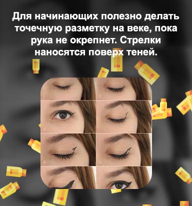 Как нарисовать стрелки подводкой на нависшее веко
